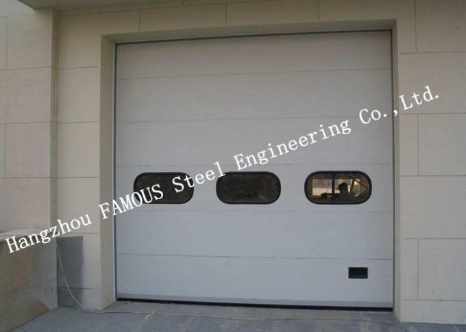 Высокоскоростные промышленные двери гаража поднимают вверх дверь шторки ролика с пешеходными воротами 0