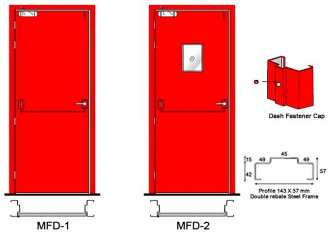 Двери сэндвича ПУ покрашенные ядром поверхностные стальные огнеупорные для хранения склада 0