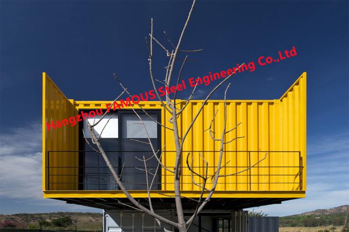Модульные роскошные живущие панельные дома контейнера со стеклянной стеной 0