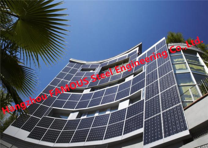 Солнечное приведенное в действие здание ненесущей стены BIPV стеклянное интегрировало систему модулей Photovoltaics 0