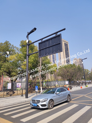 Китай Интегрированный гальванизированный стальной фонарный столб улицы с дорожным знаком экрана света СИД поставщик