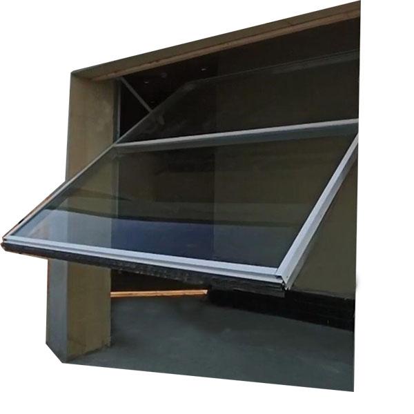 Наклон сени вверх по системе противовесу гаража ужесточатой дверью стеклянной собранной панелью 2