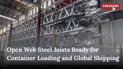 Открытые железные балки готовы к погрузке в контейнеры и глобальной перевозке